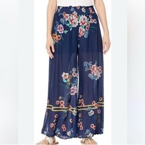Johnny Was Mariah Floral Print
Smocked Waist Wide Leg Georgette
Pants Size XS